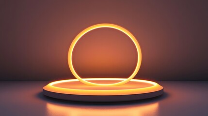 Poster - A glowing light source creating a halo effect on a smooth surface, evoking warmth and protection. Minimalist design with soft shadows.