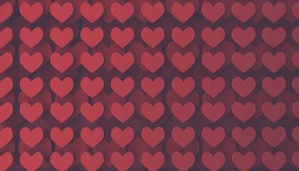 Aufkleber - Modern Valentines Day or birthday card background with stacked heart shapes, 3d rendering