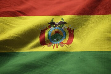 Poster - Ruffled Flag of Bolivia Blowing in Wind