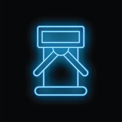 Poster - glowing neon line turnstile icon isolated on black background. concept of access control and entranc