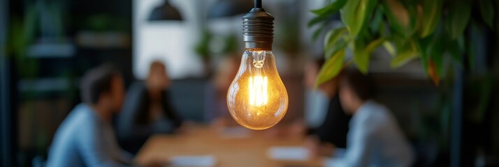 Poster - Innovative lighting solutions greatly enhance dynamic business meetings, inspiring fresh ideas and elevating discussions among team members and executives in a modern office setting