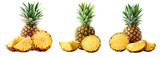 whole pineapple isolated on transparent background