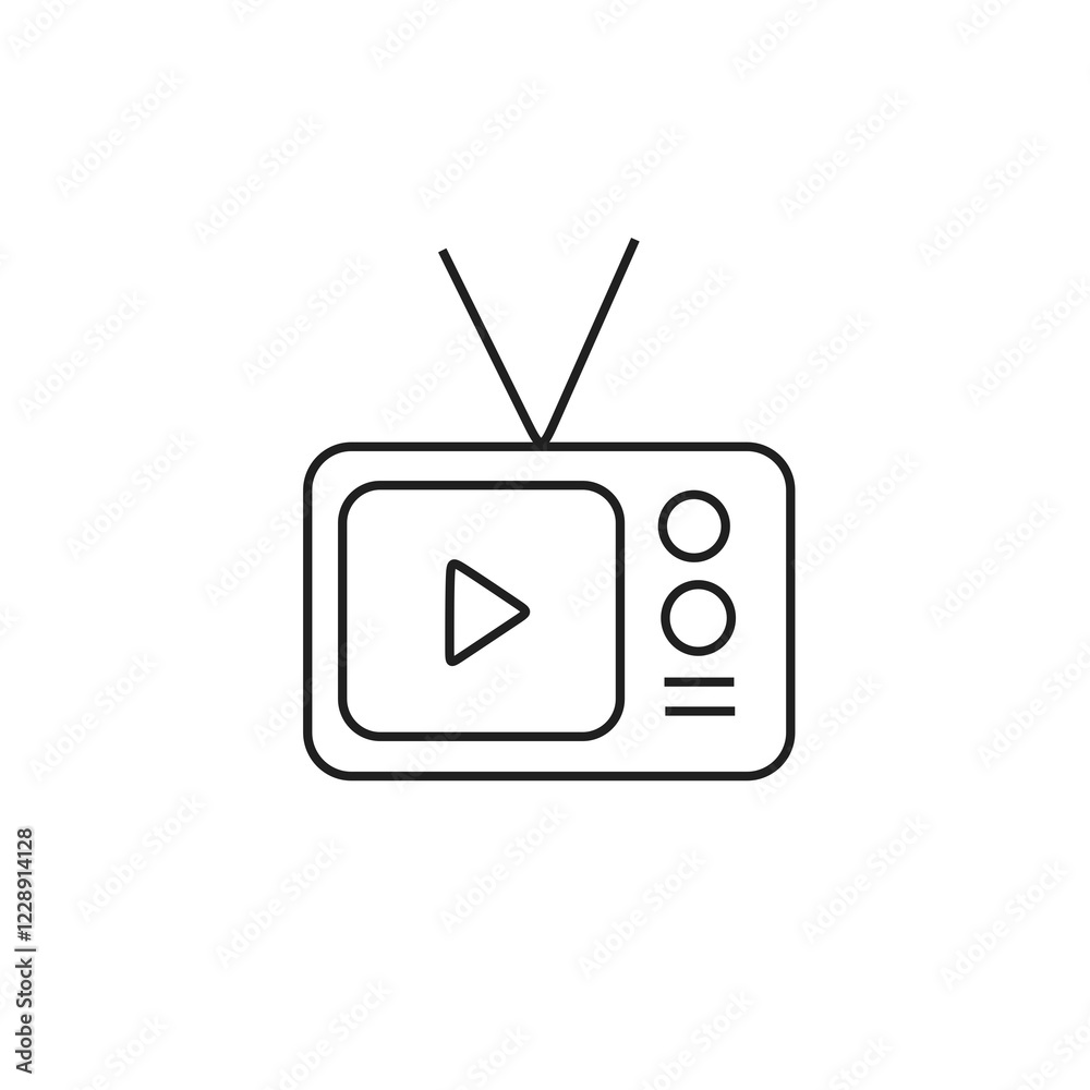 Old Antenna TV vector icon