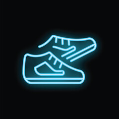 Poster - neon sign representing a pair of sneakers, ideal for a shop or an advertisement