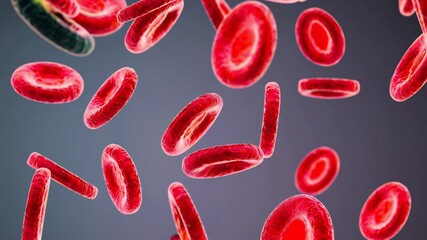 Poster - A conceptual composition where red blood cells seamlessly transition into abstract geometry, highlighting the fusion of science and art in microscopic imagery.
