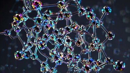 Leinwandbilder - A molecular-level time-lapse showing nanoscale components assembling into a high-strength material, symbolizing scientific innovation.
