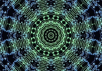Poster - Black background with abstract color pattern