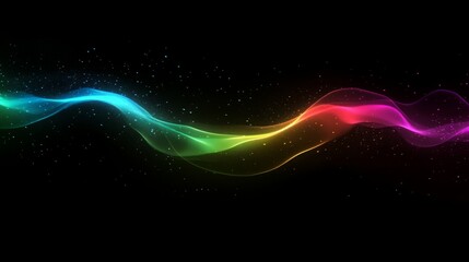 Aufkleber - A vibrant wave of colors dances across a dark background, creating a mesmerizing visual effect that evokes energy and creativity.