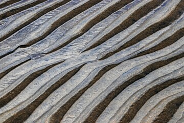Aufkleber - Structures, ripples in the sand, sandy beach, Westfjords, Northurland vestra, Iceland, Europe