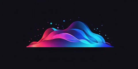 Poster - A colorful mountain with a blue peak