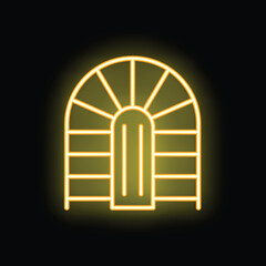 Poster - Neon arch window glowing, perfect for themes like architecture or interior design