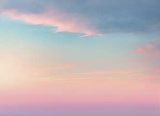 Poster - Peaceful pastel sky with minimal clouds and a pink and blue gradient, AI generated