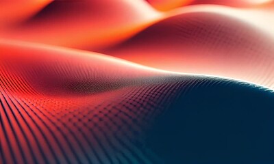 Fototapete - Abstract Red Blue Wave Digital Background Texture