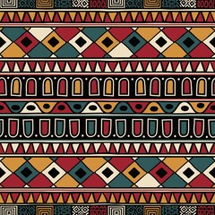 Poster - Tribal ethnic background. Vector seamless pattern design for background, carpet, wallpaper, wrapping, batik, fabric