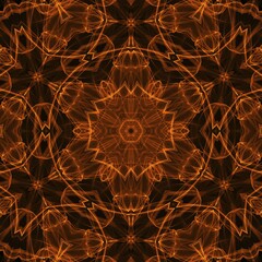 Poster - Black background with bright abstract fire pattern