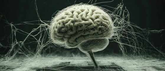 Poster - Abstract representation of brain with neural connections
