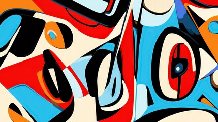 Poster - Vibrant Abstract Design in Bold Colors and Dynamic Shapes