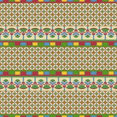Poster - Ancient Egyptian traditional background, vector seamless pattern