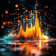 Aufkleber - Vibrant Abstract Waveform Visualization in Bright Colors A air pollution graph showing blurry backgrounds