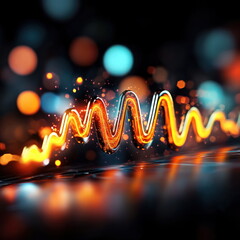 Aufkleber - Vibrant Sound Waves in Abstract Art blurry backgrounds