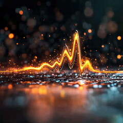 Aufkleber - Vibrant Audio Waveform Visualization blurry backgrounds