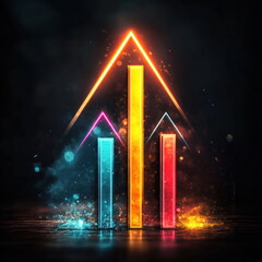 Leinwandbilder - Dynamic Growth Visualization Using Vibrant Colors blurry backgrounds