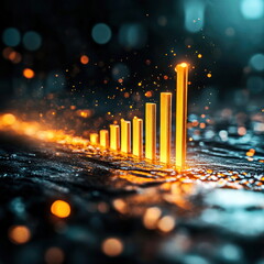 Leinwandbilder - Dynamic Visualization of Data Trends in Vibrant Colors blurry backgrounds