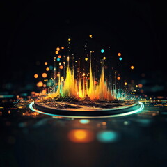 Aufkleber - Dynamic Visualization of Sound Waves in a Digital Landscape