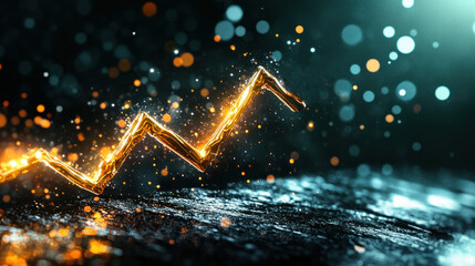 Leinwandbilder - Dynamic Growth Trends in Data Visualization blurry backgrounds