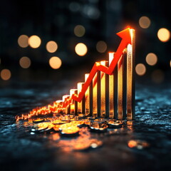 Aufkleber - Growth in Financial Markets A Visual Representation of Success blurry backgrounds