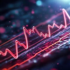 Aufkleber - Dynamic Data Visualization with Waveform Patterns blurry backgrounds