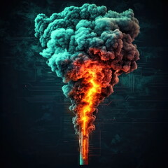 Poster - Visualizing Smoke and Fire Dynamics in Abstract Art blurry backgrounds