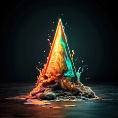 Leinwandbilder - Vibrant Cone Eruption in Abstract Art blurry backgrounds
