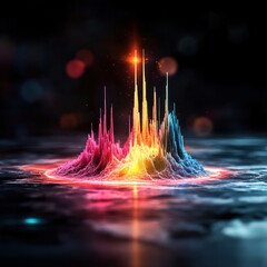 Aufkleber - Vibrant Sound Wave Visualization in Stunning Colors blurry backgrounds