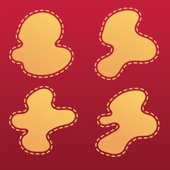 Poster - Creative Abstract Golden Shapes on Red Background