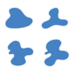 Poster - Fluid Motion Creativity Abstract Blue Shapes on White Background