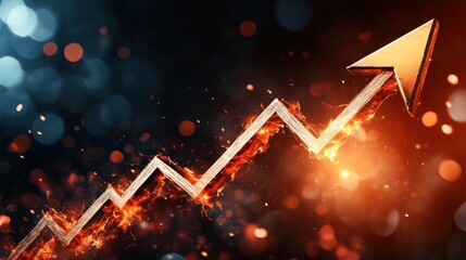 Aufkleber - Visualize Growth with a Dynamic Arrow Representation blurry backgrounds