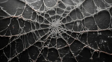 Spider Web on Black Background