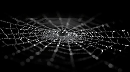 Spider Web on Black Background