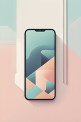 Poster - abstract illustration wallpaper symbolizing the essence of mobile working, ai generated
