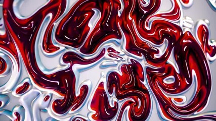 Poster - An abstract artistic representation of a blood smear, with swirling red and white tones blending into a dynamic pattern, perfect for medical or scientific visuals.
