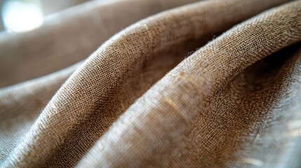 Poster - This artistic flat-lay showcases a close-up of luxurious, textured fabric draping softly, inviting a sense of warmth and comfort. The earthy colors create a serene atmosphere