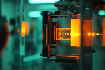 Poster - Advanced laboratory machinery with glowing high-tech elements