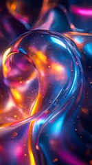 Poster - Colorful Swirling Abstract Background with Light Reflections