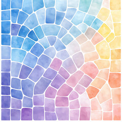 Poster -  abstract mosaic pattern watercolor texture