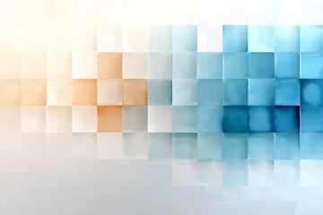 Wall Mural -  abstract grid pattern watercolor texture