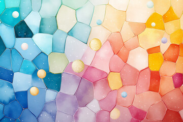 Wall Mural -  abstract mosaic pattern watercolor texture