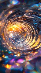 Poster - Swirling Water Surface with Colorful Light Reflections and Patterns