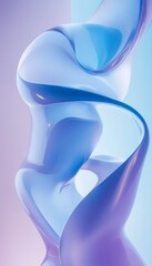 Poster - Elegant digital artwork with calming blue and purple gradient, fluid lines and abstract shapes