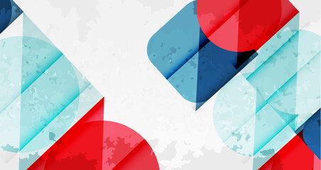 Aufkleber - Squares, circles and triangles and grainy noisy texture. Vector Illustration For Wallpaper, Banner, Background, Card, Book Illustration, landing page